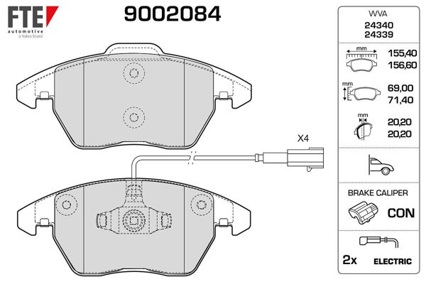 FTE 9002084 | Ön Fren Balatası Alfa 159 Sportwagon 1,9Jtdm 8V / 16V / 1,9Jts / 2,2Jts 05 >