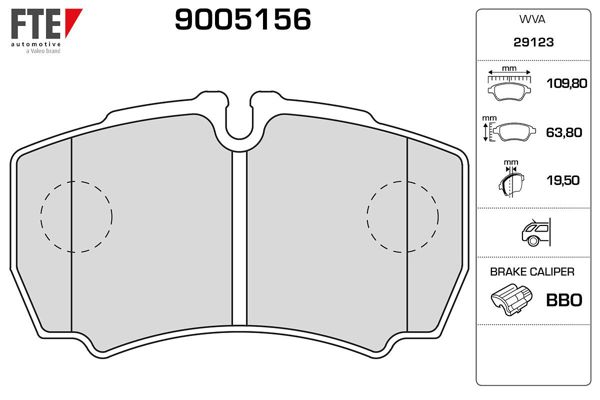FTE 9005156 | Arka Fren Disk Balata Ford Transit V347 Jumbo 3,2 TDCI 200Ps 07 > 14 Arka Çift Teker / Iveco Daily III | 1 Adet
