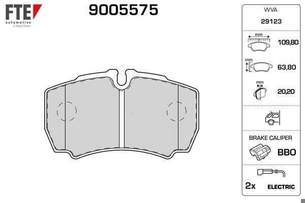 FTE 9005575 | Arka Fren Disk Balata Ford Transit V347 Jumbo 3,2 TDCI 200Ps 07 > 14 Arka Çift Teker / Iveco Daily III | 1 Adet
