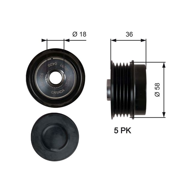 GATES OAP7214 | Alternatör Rulmanı i20 1.2 2008-2015- i10 1.2 2008-> Kia Rio Picanto 1.2 11->