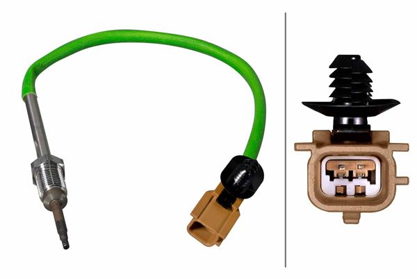 HELLA 6PT358226-461 | Egzoz Sıcaklık Sensörü Renault Latitude-Duster K9k 1.5 DCI , Mercedes X156 12 > W176 12 > 18 C117 13 > 19