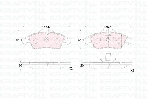 KRAFTVOLL 07010171 | Fren Balatası Ön V-Class 638 / 2 97 > 03 Vito 638 97 > 03 Sprinter 97 > 06 Lt 28 / 35 96 > 06
