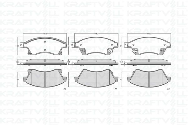 KRAFTVOLL 07010330 | Ön Fren Balatası 15 Inch Astra J Cruze Aveo T300