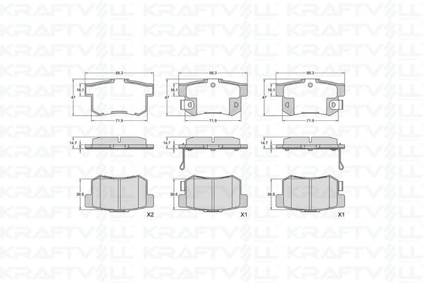 KRAFTVOLL 07010335 | Arka Fren Balatası Honda Civic 01 > 13 Fd6 Fb7 / Cr-V 03 > 07 / Accord 98 > 08 / Frv 04 >