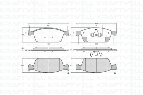 KRAFTVOLL 07010341 | Ön Fren Balatası Connect 1.5-1.6 TDCI 13 > Kuga 12 >