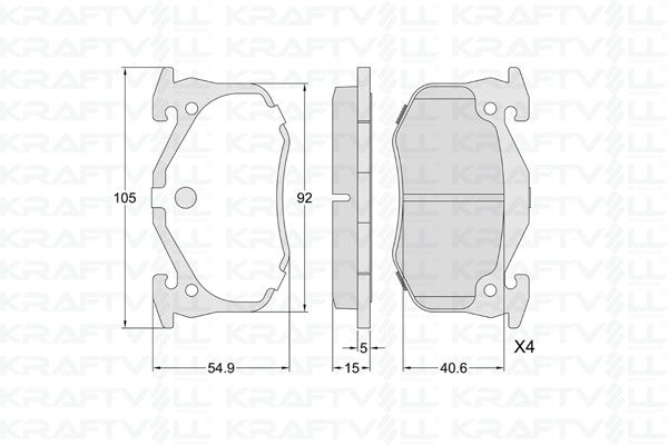 KRAFTVOLL 07010345 | Ön Fren Balatası Renault Twingo, R5, Clio I (Fişli)