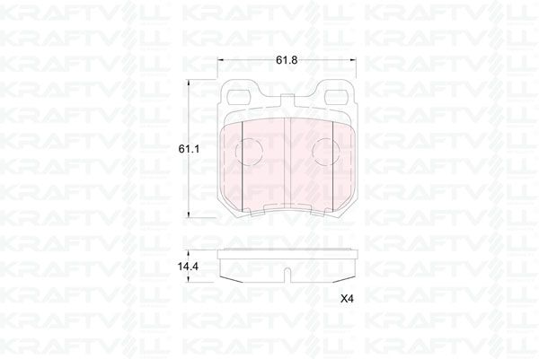 KRAFTVOLL 07010346 | Arka Fren Balatası Vectra B (95 00) Omega A (86 94)