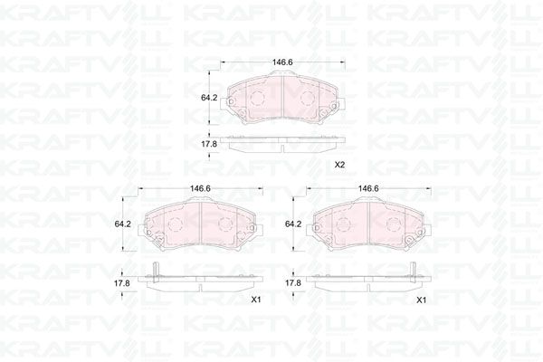 KRAFTVOLL 07010351 | Ön Fren Balatası Jeep Grand Cherokee 2.8 Wrangler III
