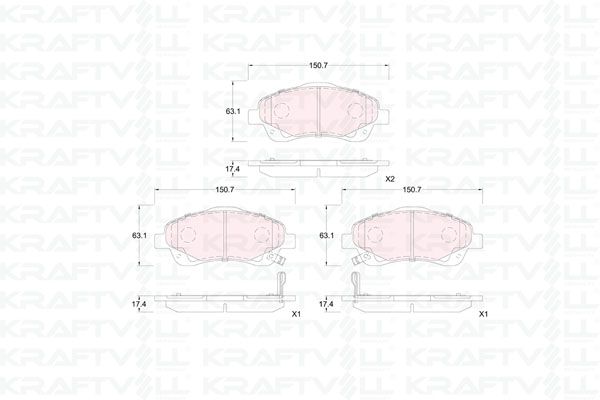 KRAFTVOLL 07010354 | Fren Balatası Ön Toyota Avensis 03-08 Corolla Verso 04-07