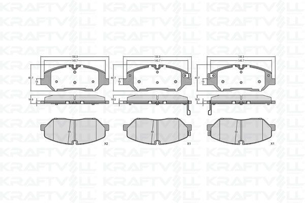 KRAFTVOLL 07010356 | Fren Balatası Ön Hyundai H350 Minibüs Panelvan 2.5 CRDI
