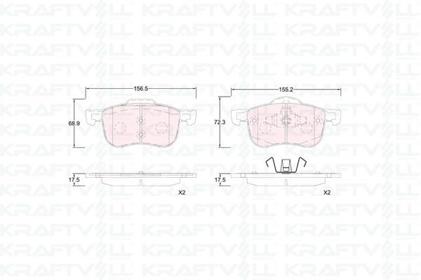 KRAFTVOLL 07010358 | Ön Fren Balatası Volvo S60 01 > S80 98 06 V70 I II 97 > Xc70 00 >