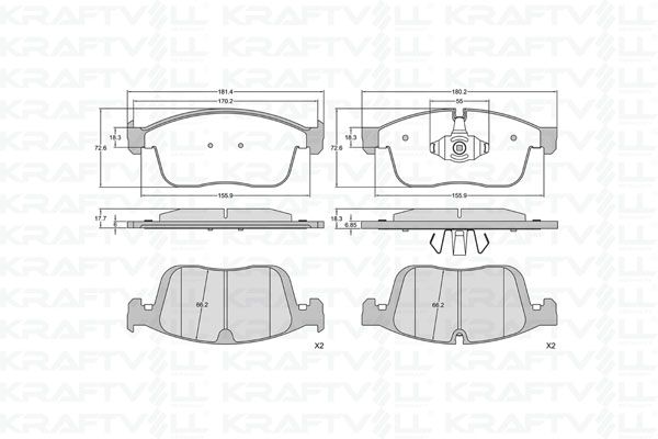 KRAFTVOLL 07010363 | Ön Fren Balatası Volvo Xc60 13 >