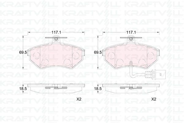 KRAFTVOLL 07010365 | Ön Fren Balatası Passat A4 Exeo 94 > 05
