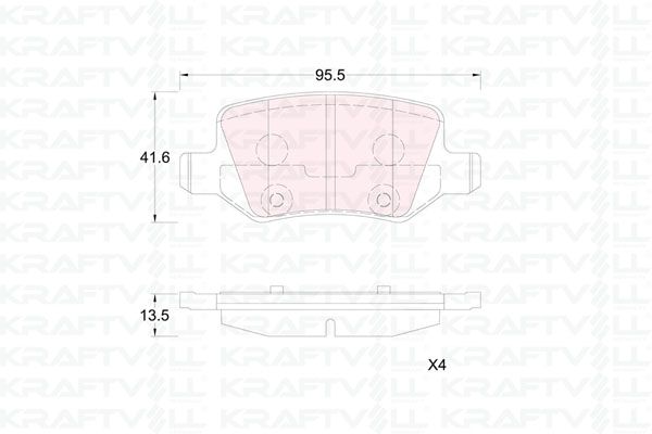 KRAFTVOLL 07010376 | Fren Balatası Arka W168 97 > 04 W169 04 > 12 W245 08 > 11 Vaneo 414 02 > 05