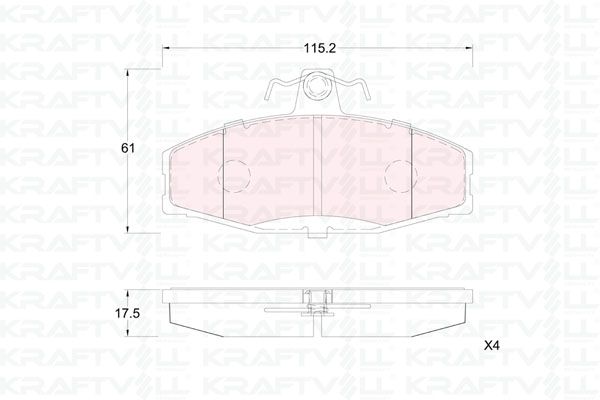 KRAFTVOLL 07010377 | Ön Fren Balatası Favorit 1.3 (82 > 97) Felicia 1 / 2 (1.3 / 1.6 / 1.9) 94 > 02 Caddy II 1.6 / 1.9 96 > 00