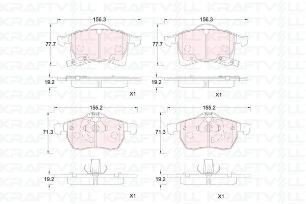 KRAFTVOLL 07010386 | Ön Fren Balatası Astra G Corsa C Zafira B