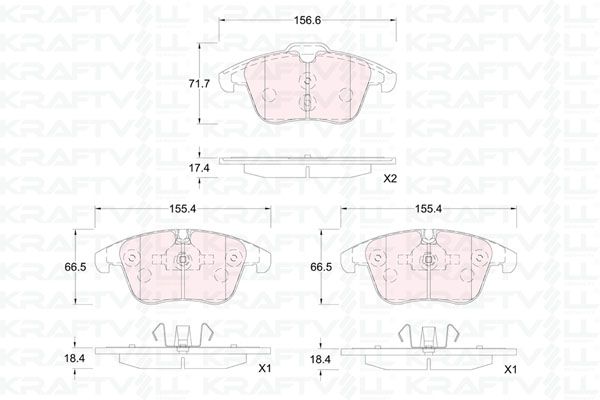 KRAFTVOLL 07010388 | Ön Fren Balatası Fişli C5 III 1.6 16V / 1.8 16V / 2.0 16V / 1.6 HDI / 2.0 HDI 02 / 08 > P407 Dw10bted4