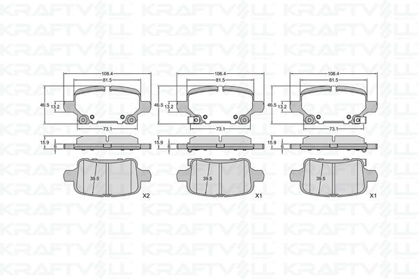 KRAFTVOLL 07010395 | Arka Fren Balatası Opel Insignia B 17 18 >