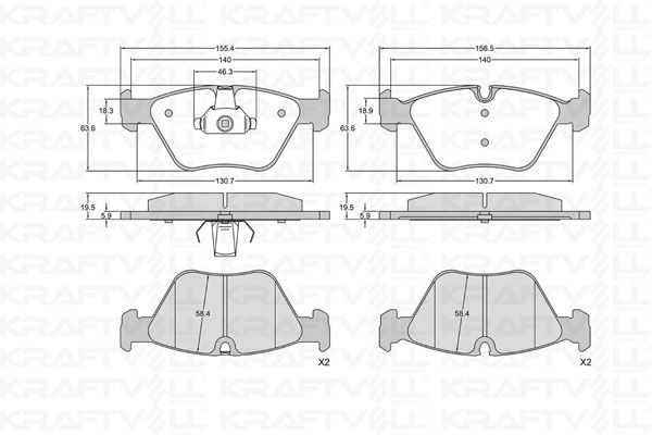KRAFTVOLL 07010397 | Fren Balatası Ön BMW E36-M3 E46 2.5-3.0 M3 E34 E32 E83 Z4