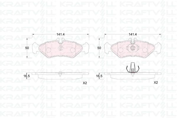 KRAFTVOLL 07010401 | Fren Balatası Arka Sprinter 96 > 06 Lt 28 35 46 96 > 06