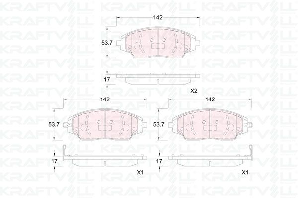 KRAFTVOLL 07010405 | Fren Balatası Ön Aveo T300 11 > (Asınma İkaz Gostergesı İçin)