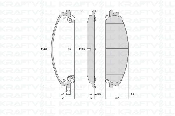 KRAFTVOLL 07010411 | Ön Fren Balatası Lancıa Thema 3.0 Chrysler 300C