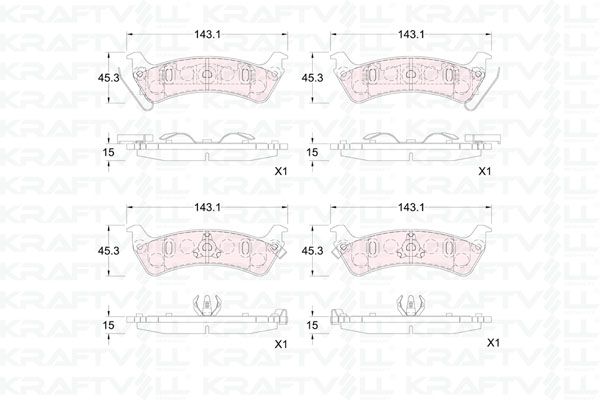 KRAFTVOLL 07010412 | Arka Fren Balatası Jeep Grand Cherokee I