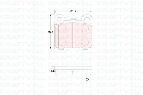 KRAFTVOLL 07010413 | Fren Balatası Arka W126 85 > 91 C126 87 > 91 W116 75 > 80 C107 74 > 81 Volvo 850, S70, V70 240 2,3, 2,4 D, 7