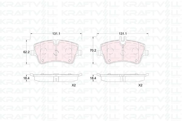 KRAFTVOLL 07010424 | Fren Balatası Ön W202 93 > 00 W203 00 > 07 Cl203 02 > 08 C209 02 > 09 R171 04 > 11