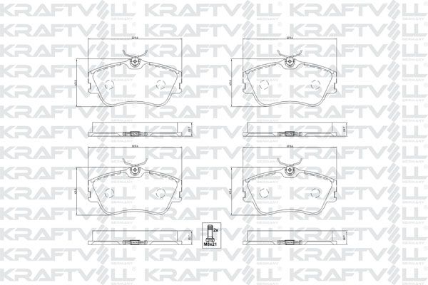 KRAFTVOLL 07010478 | Ön Fren Balatası Transporter T4 2,4D / 2.5 TDI 90 > 03