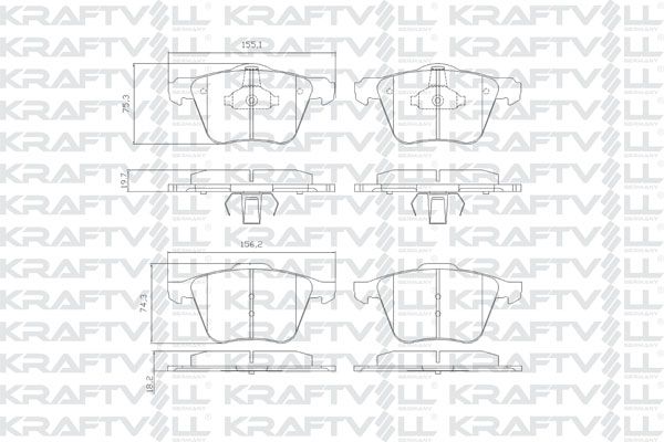 KRAFTVOLL 07010479 | Ön Fren Balatası Galaxy S Max 2,0Eco / 2,0Tdcı / 2,2 TDCI 06 > 15 Volvo S60 II 10 > 15 S80 II V60 V70 III