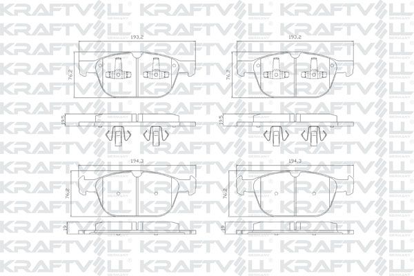 KRAFTVOLL 07010482 | Ön Fren Balatası Volvo Xc60 08 > / Xc90 2.4 D5 02 > 15