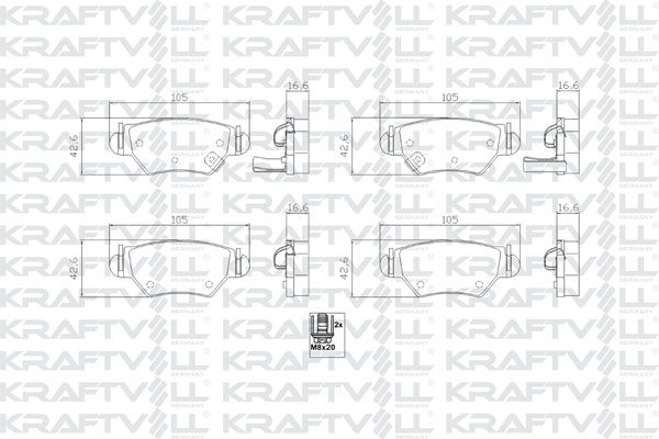KRAFTVOLL 07010485 | Arka Fren Balatası (Dısklı Frenler) Astra G Zafira A