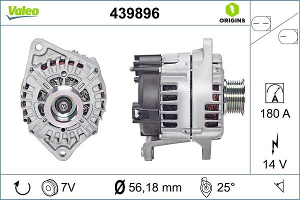 VALEO 439896 | Alternatör 14V 180A Ducato Daily 2.3 F1a 06 >