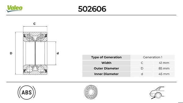 VALEO 502606 | Teker Rulmanı Arka BMW E81 E87 E82 E88 E90 E91 E92 E93
