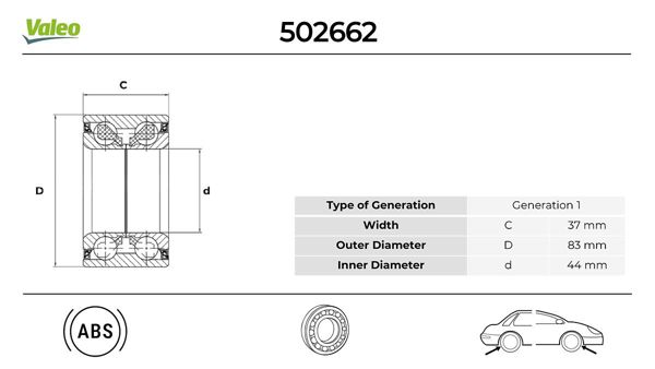 VALEO 502662 | Teker Bilyasi On Arka Freelander 1-2
