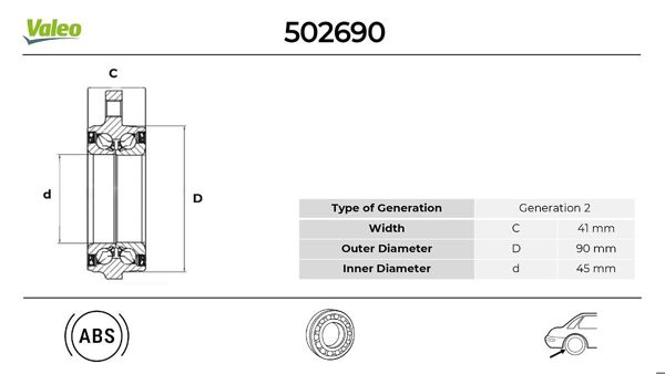 VALEO 502690 | Arka Teker Rulmanı BMW X1 E84