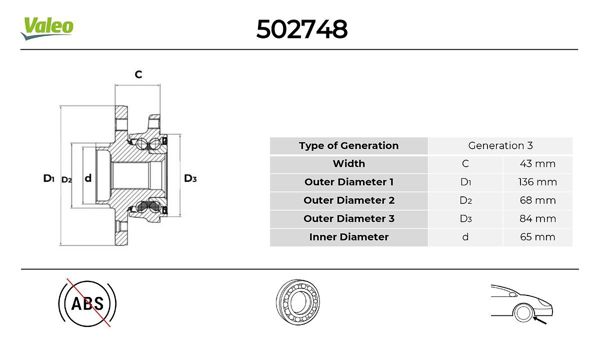 VALEO 502748 | On Tekerlek Poryası Set Volvo S70 2.0 1996-11-2000-09 >