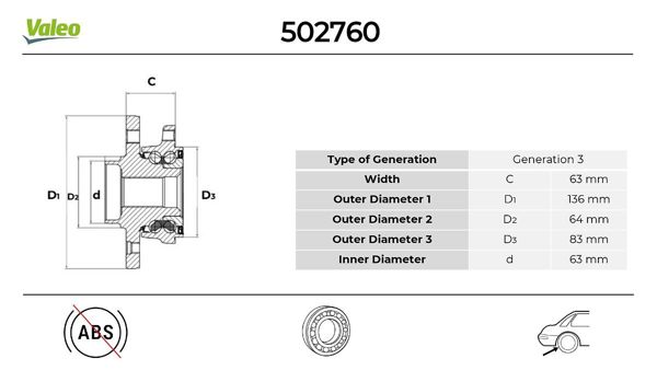 VALEO 502760 | On Tekerlek Poryası Set 2.0 Jaguar X-Type X-Type 01-10 (X400) Classic