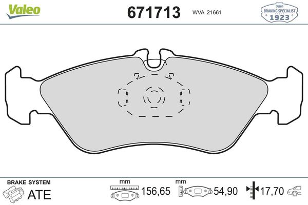 VALEO 671713 | Fren Balatası Arka Sprinter 96 > 06 Lt 28 35 46 96 >