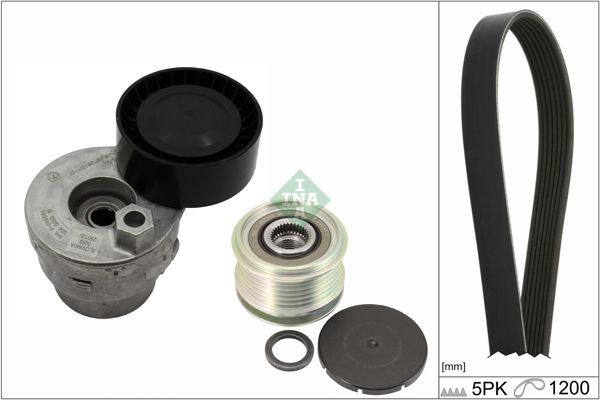 INA 529001521 | V Kayış Kit (V Kayış + Kütüklü Gergi Ve Sarj Dmo Rulmanı) Renault Kangoo Clio 1
