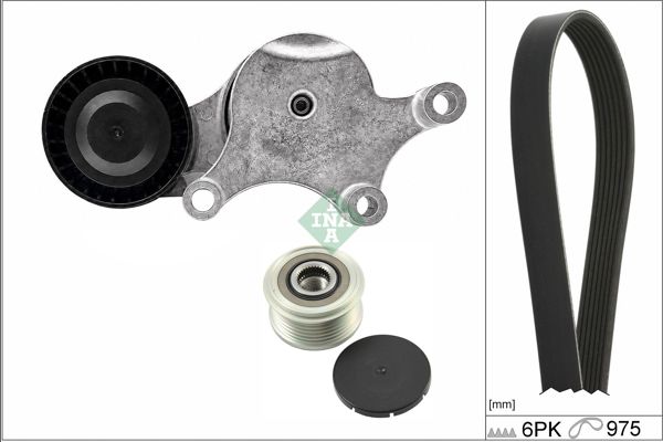 INA 529026120 | V Kayış Kit (V Kayış + Kütüklü Gergi Ve Sarj Dmo Rulmanı) Peugeot 207 308 3008 5