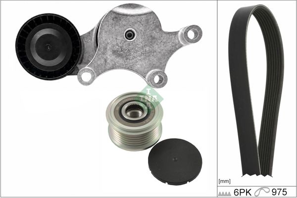 INA 529026121 | V Kayış Kit (V Kayış + Kütüklü Gergi Ve Sarj Dmo Rulmanı Oluk 12,9mm) Peugeot 20