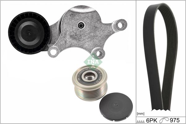 INA 529026123 | V Kayış Kit (V Kayış + Kütüklü Gergi Ve Sarj Dmo Rulmanı Oluk 12,9mm) Peugeot 20