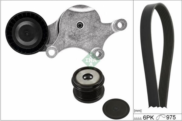 INA 529026125 | V Kayış Kit (V Kayış + Kütüklü Gergi Ve Sarj Dmo Rulmanı Oluk 13mm) Ford C-Max F