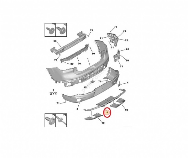 MOPAR (PSA) 98467904XY | Arka Tampon Eteğı C4 X (C43)