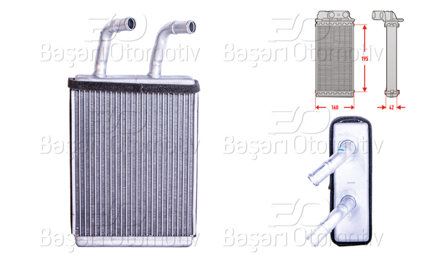 WISCO 3143543-00 | Kalorifer Radyatörü Brazing 195X160x42 mm Kia Pregıo Box 2.7 D 2.5 D 95 >