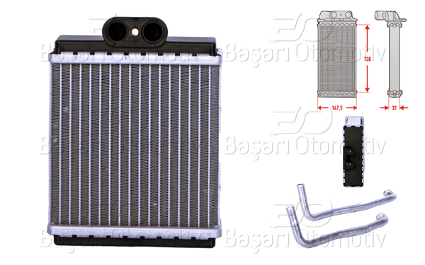 WISCO 3143577-00 | Kalorifer Radyatörü Brazing 142X142 mm Suzuki Vitara (Et, Ta, TD) 1.6 88-98 Suzuki Sıdekıck 1.6 89-98