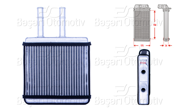 WISCO 3143607-00 | Kalorifer Radyatörü Brazing 150X188 mm Chevrolet Aveo / Kalos Hatchback (T200) 1.2 1.4 16V 1.5 03-08 Aveo / Kalos Sedan (T200) 1.4 03-08