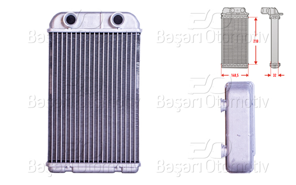 WISCO 3143614-00 | Kalorifer Radyatörü Brazing 210X162 mm Fiat Bravo 2 (198_) 1.6 D Multijet 08-14 Stilo (192_) 1.6 01-06